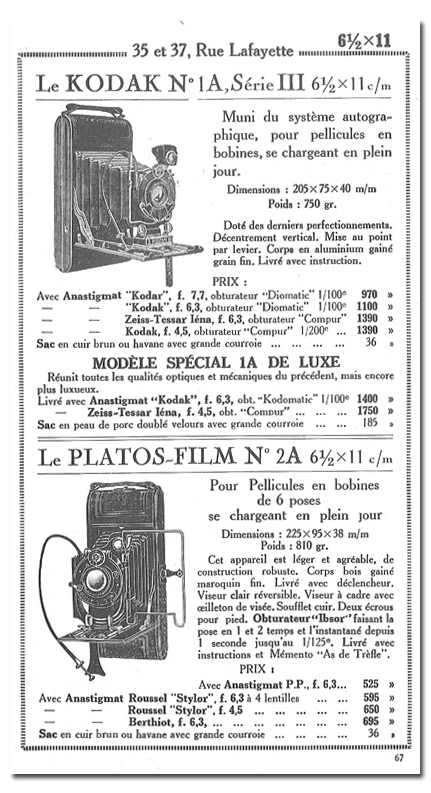 Kodak Pliant Autographique N° 1A de luxe
