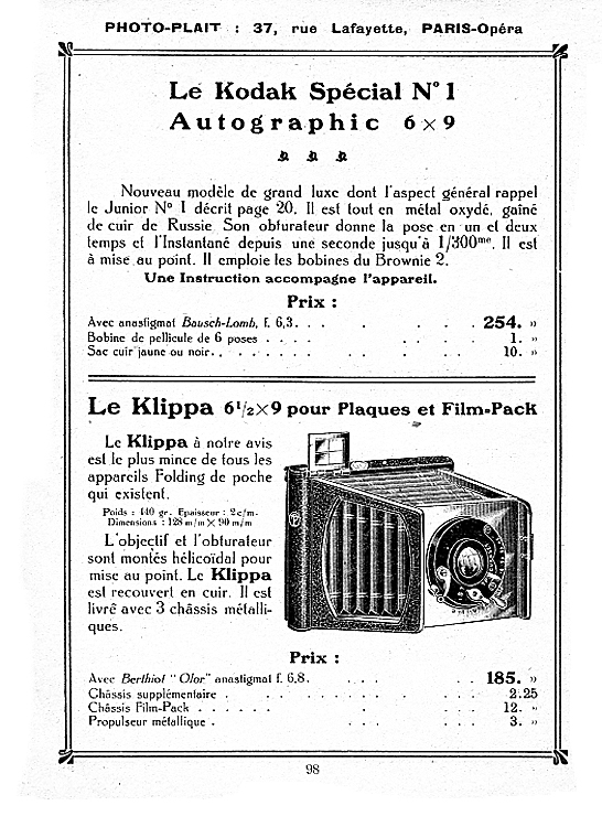 Kodak Junior Autographic N° 1 spécial
