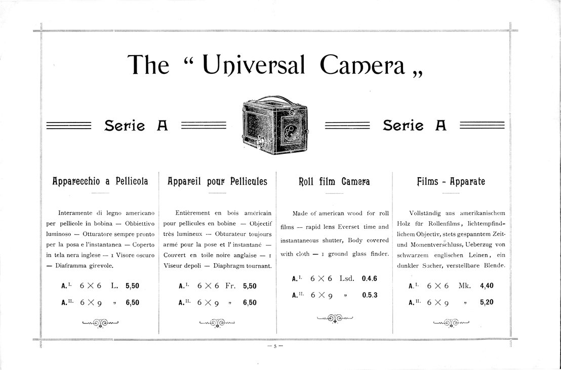 Colnaghi Dalzini The Universal Camera A I