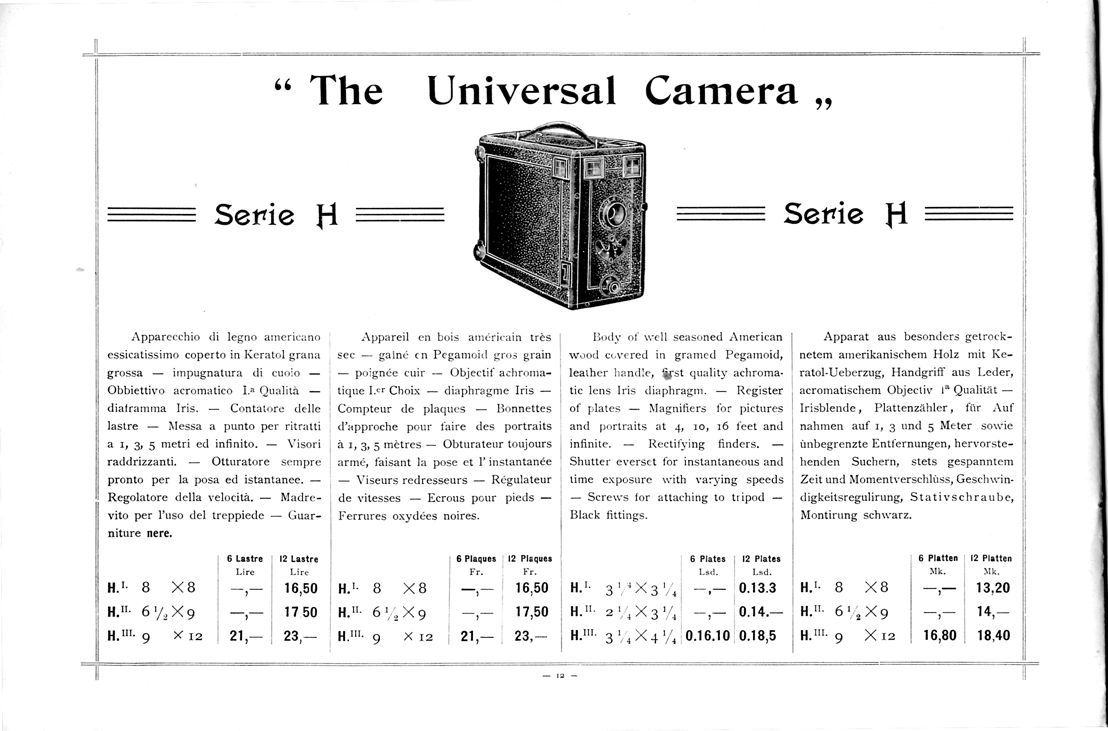 Colnaghi Dalzini The Universal Camera H II