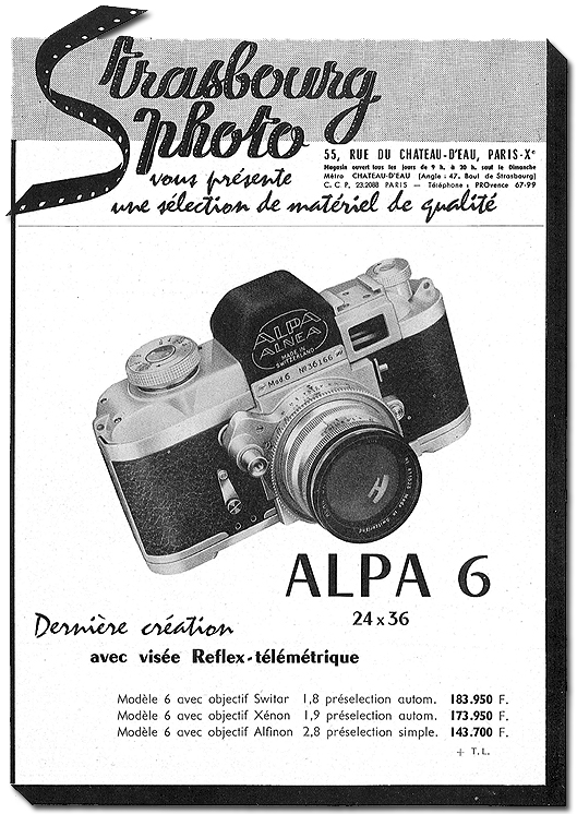 Alpa Reflex modèle 6 Collection appareils photo anciens par