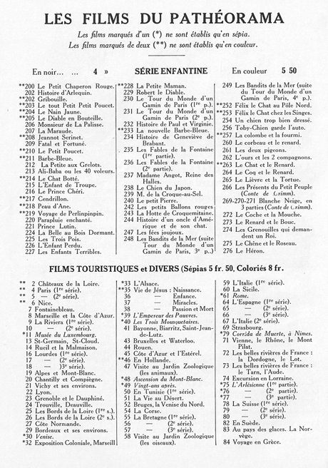 Catalogue films
