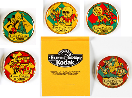 Kodak 5 Pin's Euro Disney 1992