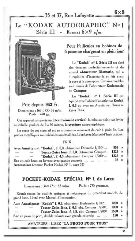 Kodak Pliant Autographique N° 1 Series III