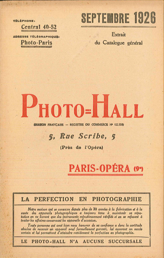 Photo-Hall 1926 septembre