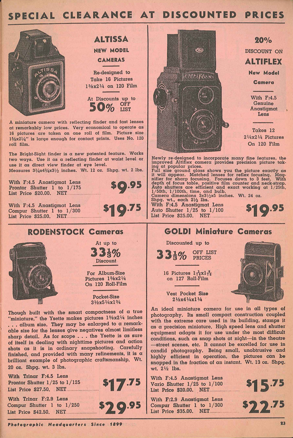 Central Camera Co 1939